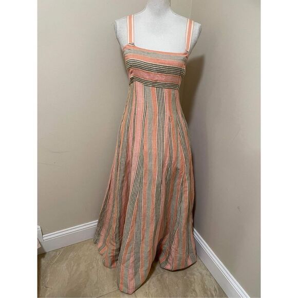 New Anthropologie x Maeve Square-Neck Tie-Back A-Line Midi Dress Size 6 - Picture 7 of 11
